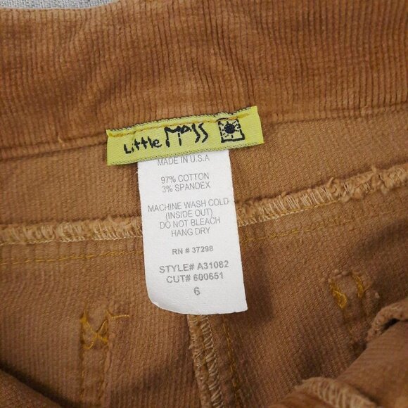 Little Mass Girls Outfit 6 Brown Corduroy Flare Pants & Top Y2K Boho - Picture 13 of 16